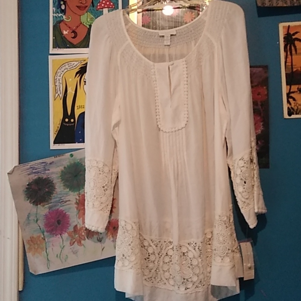 Charter Club woman white boho top